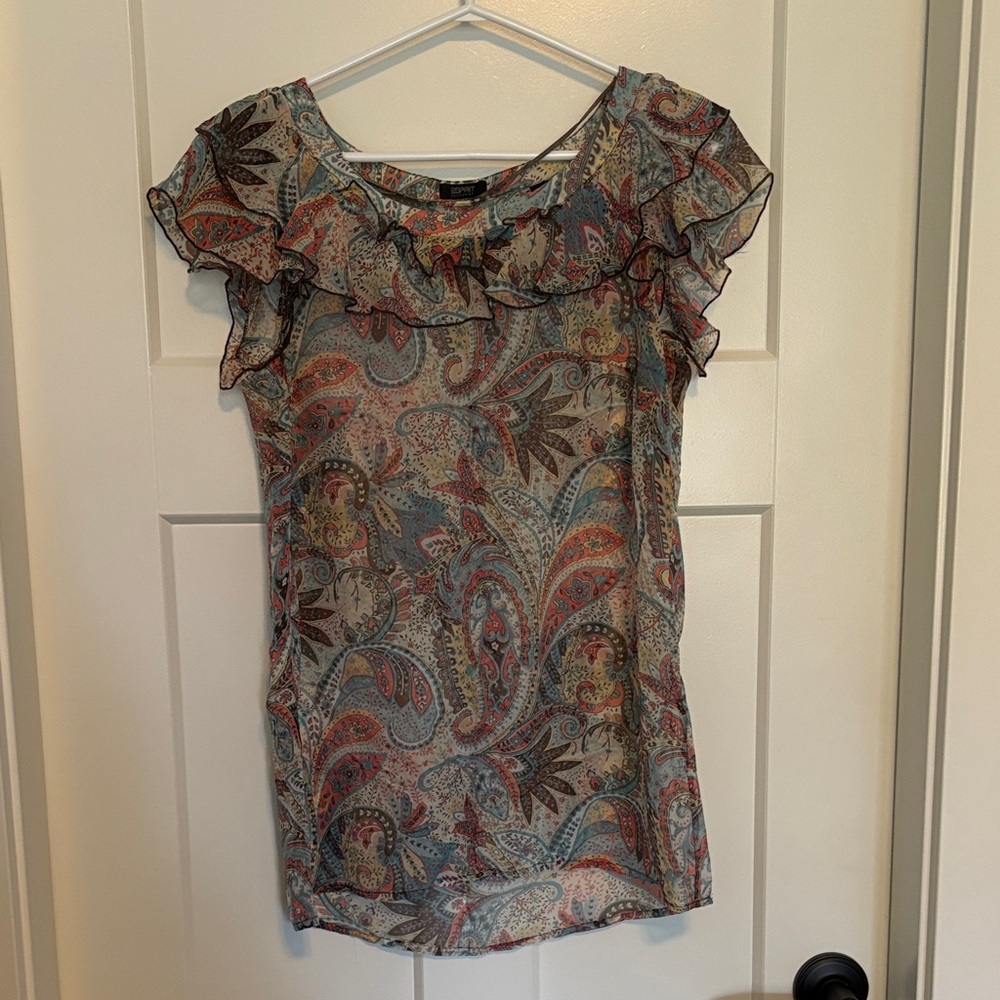 Esprit Multicolor Paisley Ruffle Blouse